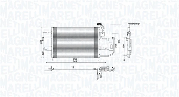 350203997000 MAGNETI MARELLI Конденсатор, кондиционер (фото 1)