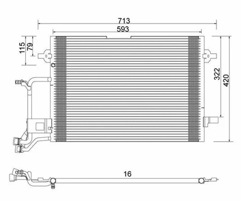 359003220050 MAGNETI MARELLI Конденсатор, кондиционер (фото 1)