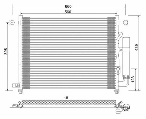 359003220340 MAGNETI MARELLI Конденсатор, кондиционер (фото 1)