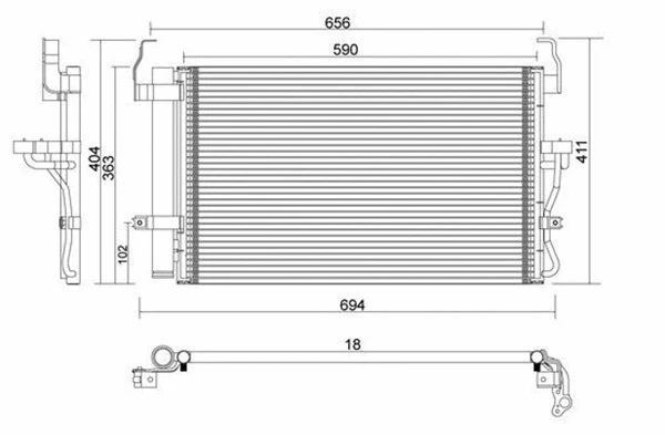 359003220840 MAGNETI MARELLI Конденсатор, кондиционер (фото 1)