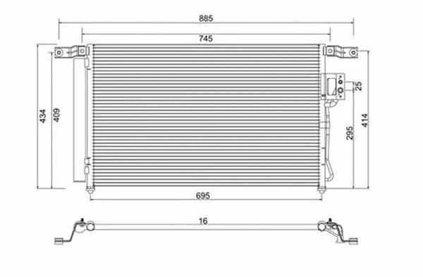 359003220900 MAGNETI MARELLI Конденсатор, кондиционер (фото 1)