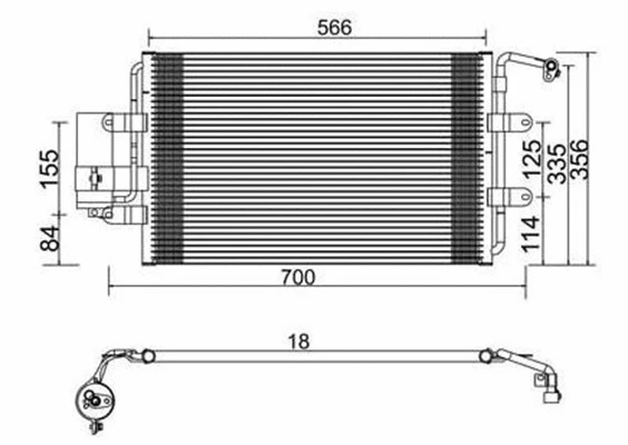 359003221680 MAGNETI MARELLI Конденсатор, кондиционер (фото 1)