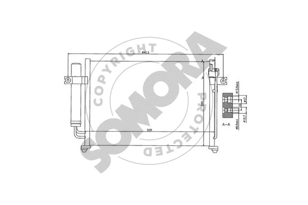 130560A SOMORA Конденсатор, кондиционер (фото 1)