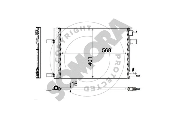 212060 SOMORA Конденсатор, кондиционер (фото 1)