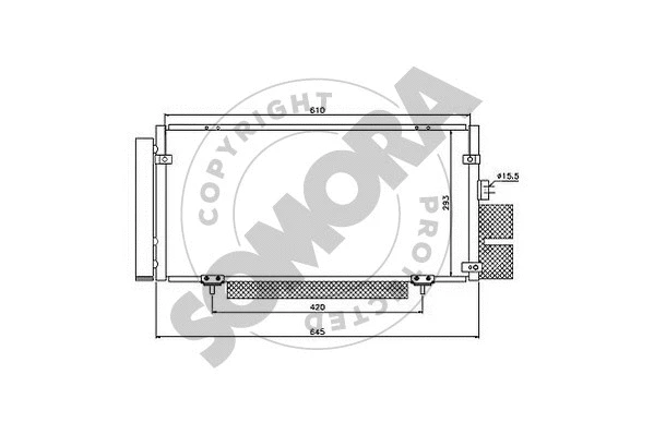 332360 SOMORA Конденсатор, кондиционер (фото 1)
