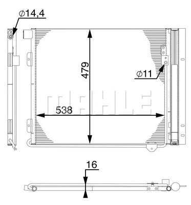 AC 126 000S KNECHT/MAHLE Конденсатор, кондиционер (фото 1)