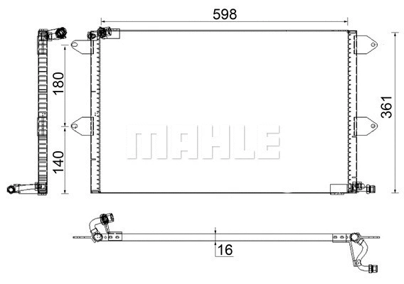 AC 171 001S KNECHT/MAHLE Конденсатор, кондиционер (фото 1)