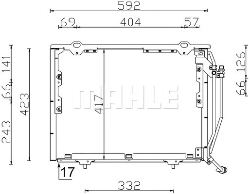 AC 243 000S KNECHT/MAHLE Конденсатор, кондиционер (фото 1)