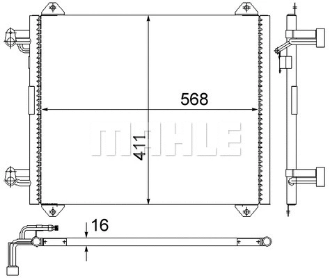 AC 251 000S KNECHT/MAHLE Конденсатор, кондиционер (фото 2)