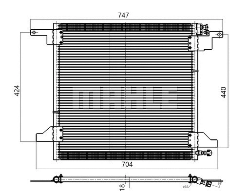 AC 259 001S KNECHT/MAHLE Конденсатор, кондиционер (фото 2)