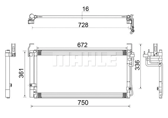 AC 265 000S KNECHT/MAHLE Конденсатор, кондиционер (фото 2)