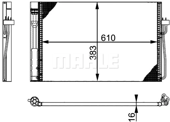 AC 345 000P KNECHT/MAHLE Конденсатор, кондиционер (фото 1)