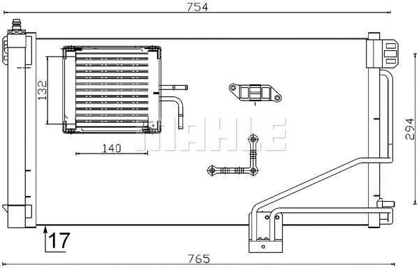 AC 346 000S KNECHT/MAHLE Конденсатор, кондиционер (фото 1)