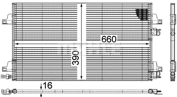 AC 366 000P KNECHT/MAHLE Конденсатор, кондиционер (фото 1)