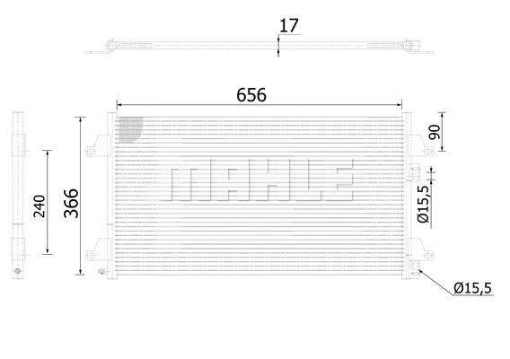 AC 366 000S KNECHT/MAHLE Конденсатор, кондиционер (фото 1)