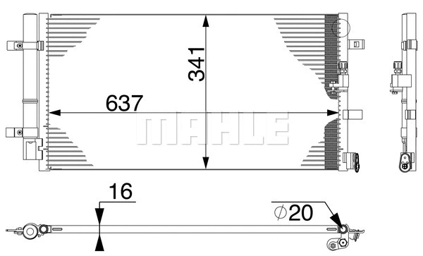 AC 4 000S KNECHT/MAHLE Конденсатор, кондиционер (фото 1)