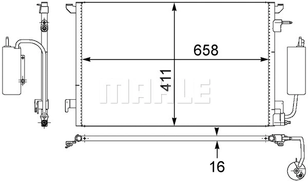 AC 407 000S KNECHT/MAHLE Конденсатор, кондиционер (фото 1)