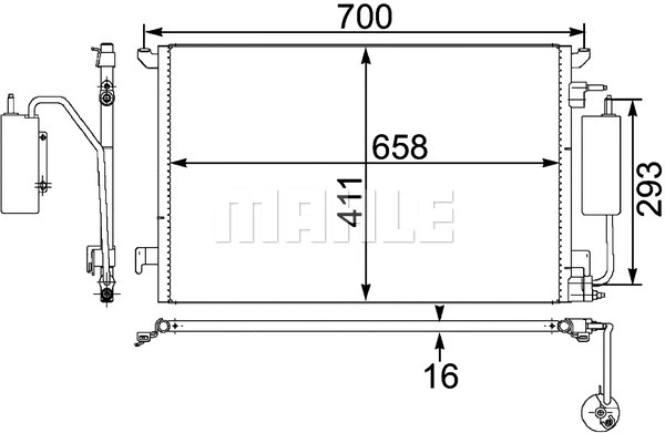 AC 411 000P KNECHT/MAHLE Конденсатор, кондиционер (фото 1)