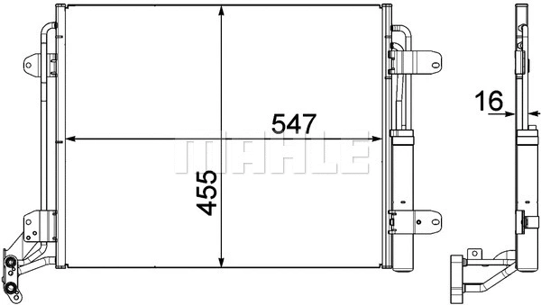 AC 454 000P KNECHT/MAHLE Конденсатор, кондиционер (фото 1)