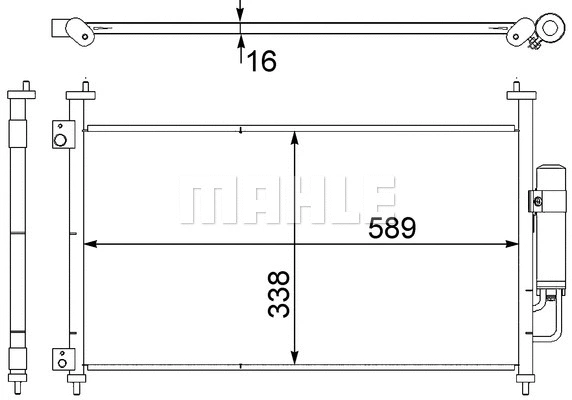 AC 464 000S KNECHT/MAHLE Конденсатор, кондиционер (фото 1)