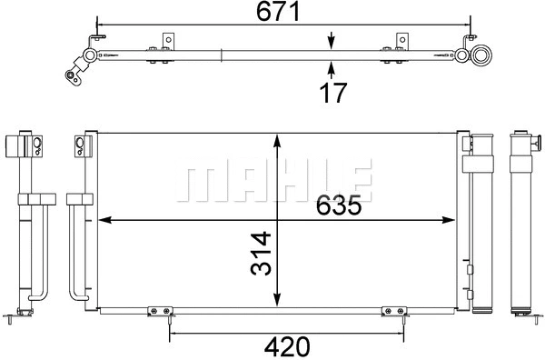 AC 473 000S KNECHT/MAHLE Конденсатор, кондиционер (фото 1)