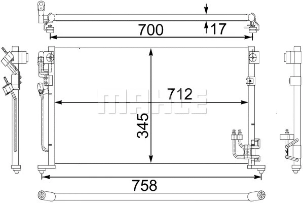 AC 485 000S KNECHT/MAHLE Конденсатор, кондиционер (фото 1)