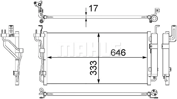 AC 493 000S KNECHT/MAHLE Конденсатор, кондиционер (фото 1)