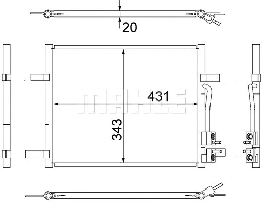 AC 511 000S KNECHT/MAHLE Конденсатор, кондиционер (фото 1)