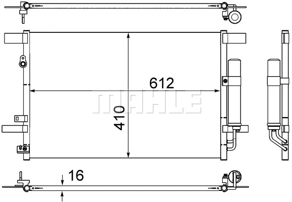 AC 557 000S KNECHT/MAHLE Конденсатор, кондиционер (фото 1)