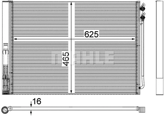 AC 567 000P KNECHT/MAHLE Конденсатор, кондиционер (фото 1)