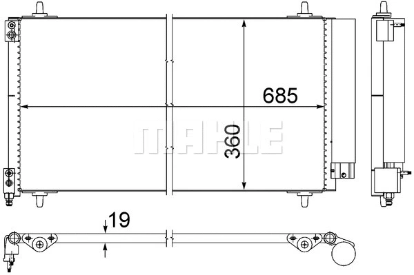 AC 592 000S KNECHT/MAHLE Конденсатор, кондиционер (фото 1)