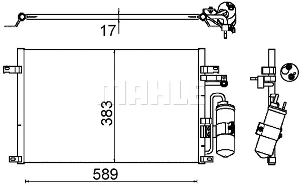 AC 644 000S KNECHT/MAHLE Конденсатор, кондиционер (фото 1)