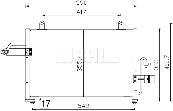 AC 715 000S KNECHT/MAHLE Конденсатор, кондиционер (фото 1)