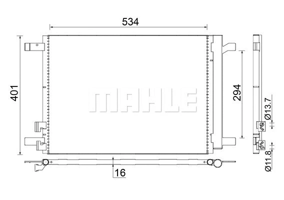 AC 772 000S KNECHT/MAHLE Конденсатор, кондиционер (фото 1)