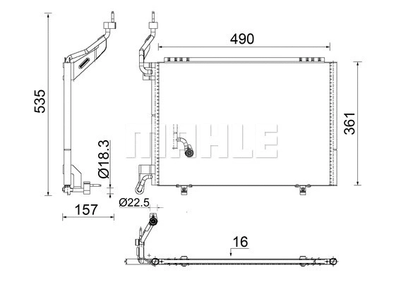 AC 847 000S KNECHT/MAHLE Конденсатор, кондиционер (фото 5)