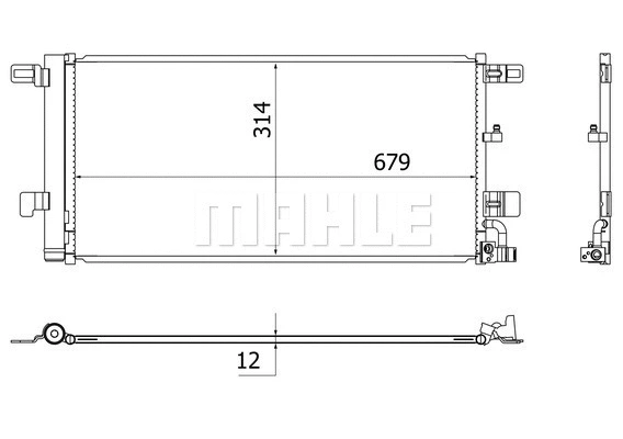 AC 961 000S KNECHT/MAHLE Конденсатор, кондиционер (фото 1)