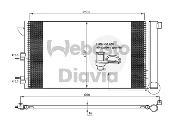 82D0225554A WEBASTO Конденсатор, кондиционер (фото 1)