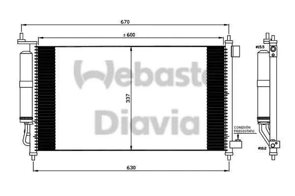82D0225564A WEBASTO Конденсатор, кондиционер (фото 1)