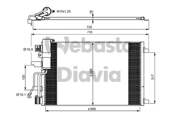 82D0226291MA WEBASTO Конденсатор, кондиционер (фото 1)