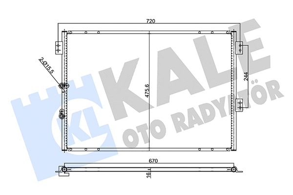 357835 KALE OTO RADYATÖR Конденсатор, кондиционер (фото 1)
