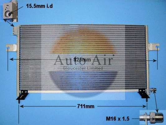 16-1113 AUTO AIR GLOUCESTER Конденсатор, кондиционер (фото 1)