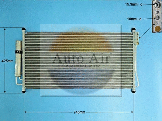 16-2038 AUTO AIR GLOUCESTER Конденсатор, кондиционер (фото 1)