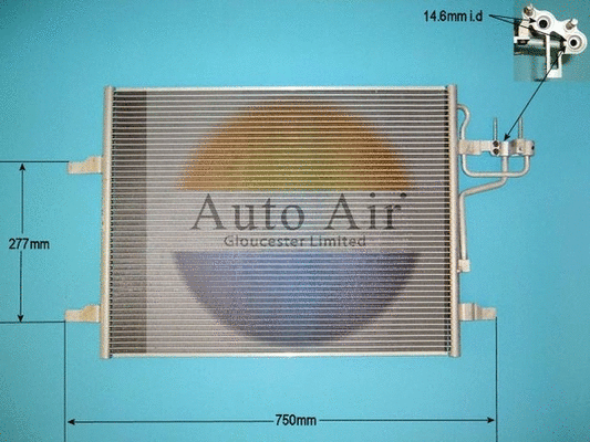 16-6229 AUTO AIR GLOUCESTER Конденсатор, кондиционер (фото 1)