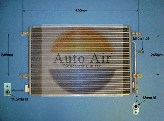 16-9701 AUTO AIR GLOUCESTER Конденсатор, кондиционер (фото 1)
