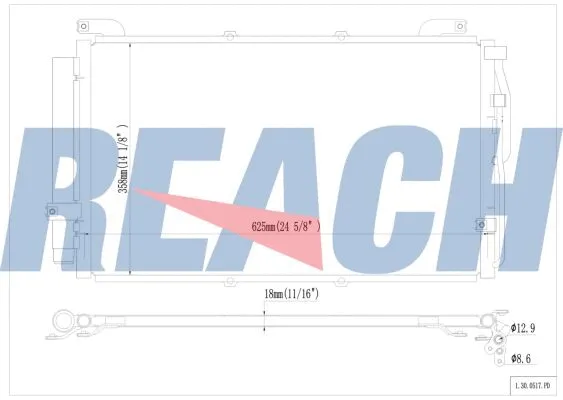 1.30.0517.PD REACH Конденсатор, кондиционер (фото 1)