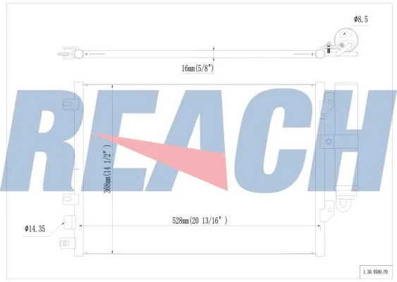 1.30.0580.PD REACH Конденсатор, кондиционер (фото 1)
