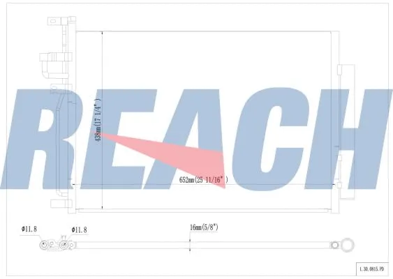 1.30.0815.PD REACH Конденсатор, кондиционер (фото 1)