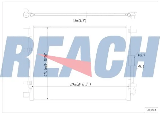1.30.1041.PD REACH Конденсатор, кондиционер (фото 1)