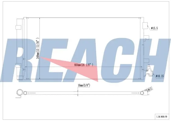 1.30.9839.PD REACH Конденсатор, кондиционер (фото 1)