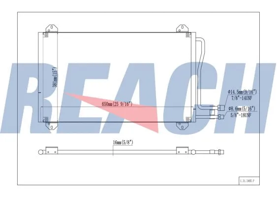 1.31.3405.P REACH Конденсатор, кондиционер (фото 1)